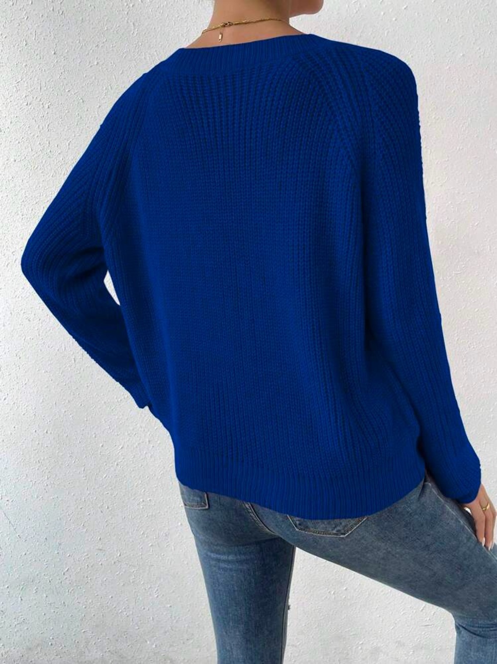 Double Zero Cobalt Blue Ribbed Sweater